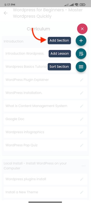 Adding Section Academy Instructors Mobile App Adding Section Academy Instructors Mobile App