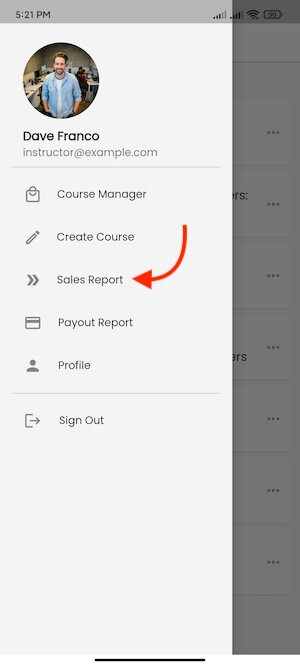 Navigating Sale Report Academy Instructors Mobile App Navigating Sale Report Academy Instructors Mobile App